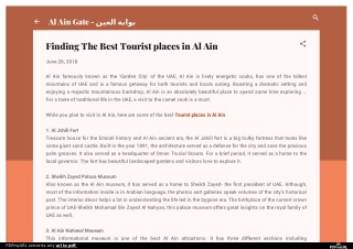 Finding The Best Tourist places in Al Ain