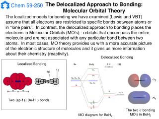 The Delocalized Approach to Bonding: Molecular Orbital Theory