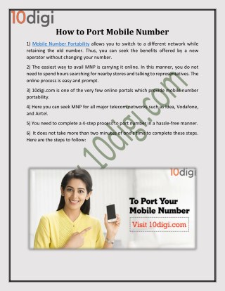 How to Port Mobile Number Online?