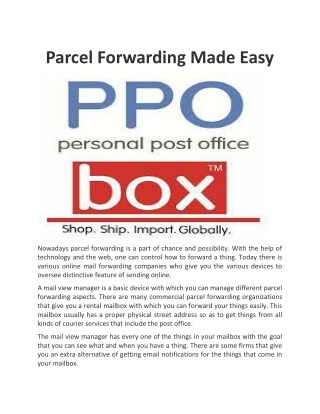 Parcel Forwarding Made Easy