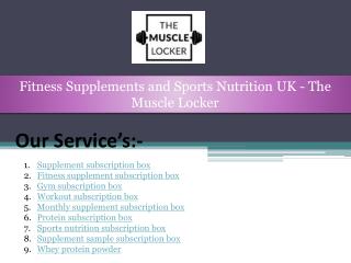 Fitness Supplements and Sports Nutrition UK - The Muscle Locker