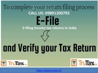 What the government says for E-filing income tax returns in India? 09891200793