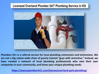 Licensed Overland Plumber Service in KS