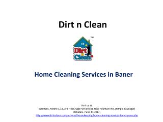 Home Cleaning Services in Baner, Pune - Dirt n Clean