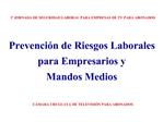1 JORNADA DE SEGURIDAD LABORAL PARA EMPRESAS DE TV PARA ABONADOS Prevenci n de Riesgos Laborales para Empresarios y
