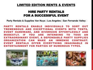 Hire Party Rentals For A Successful Event