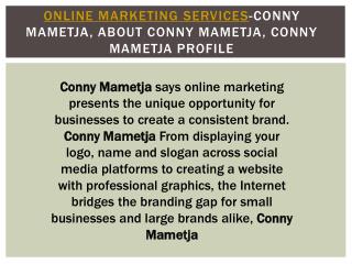 Online Marketing News & Topics-conny mametja, about conny mametja, conny mametja profile