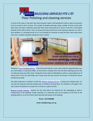 Floor Polishing and cleaning services