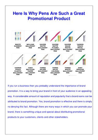 Here Is Why Pens Are Such a Great Promotional Product