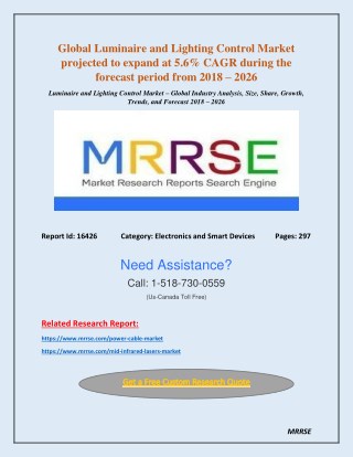 Global Luminaire and Lighting Control Market Research forecast during 2018 â€“ 2026