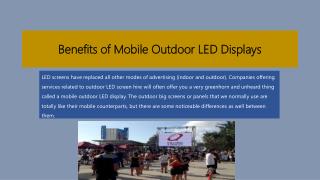 Benefits of Mobile Outdoor LED Displays