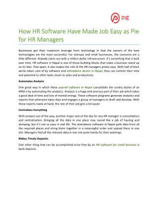 How HR Software Have Made Job Easy as Pie for HR Managers