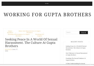 Seeking Peace In A World Of Sexual Harassment. The Culture At Gupta Brothers