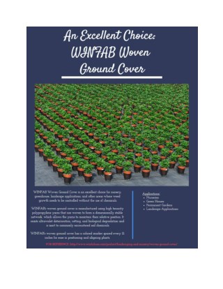An Excellent Choice: WINFAB Woven Ground Cover