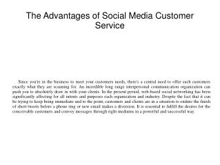 The Advantages of Social Media Customer Service