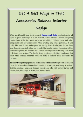 Get 4 Best Ways in That Accessories Balance Interior Design