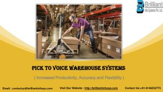 Pick to voice Warehouse