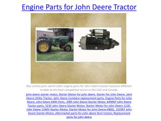 Engine Parts for John Deere Tractor