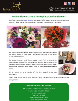 Online Flowers Shop for Highest Quality Flowers