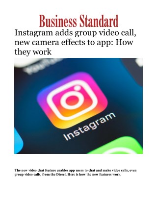 Instagram adds group video call, new camera effects to app: How they workÂ 