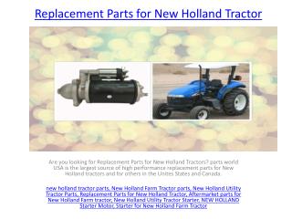 Replacement Parts for New Holland Tractors