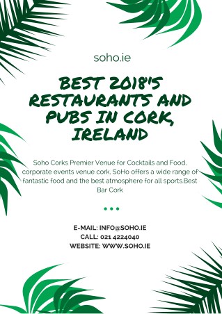 Best 2018's Restaurants and Pubs in Cork, Ireland