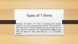 Types of T-Shirts