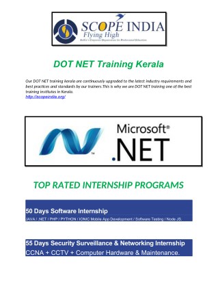 DOT NET Training Kerala