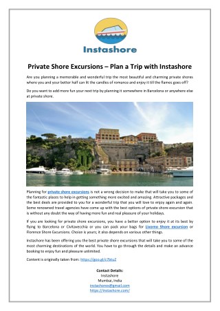 Private Shore Excursions â€“ Plan a Trip with Instashore