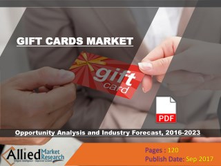 Gift Cards Market Expected to Reach $1,591,461 Million by 2023
