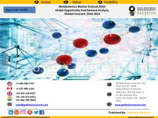 Metabolomics MarketÂ Outlook 2024: Global Opportunity And Demand Analysis, Market Forecast, 2016-2024