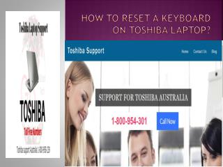 How To Reset A Keyboard On Toshiba Laptop?