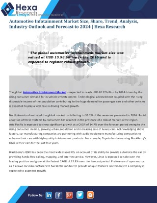 Global Automotive Infotainment Industry Research Report , 2024