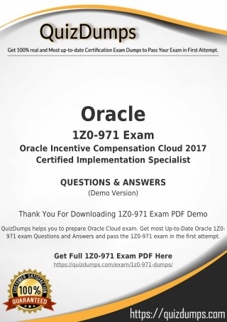 1Z0-971 Exam Dumps - Real 1Z0-971 Dumps PDF