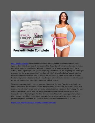 Keto Complete Forskolin - How I Can Lose Weight Safely