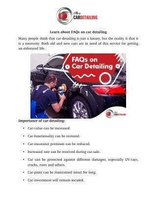 Learn about FAQs on car detailing