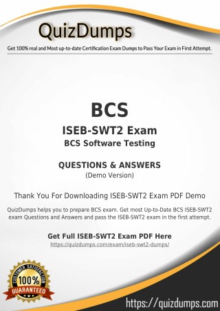 ISEB-SWT2 Exam Dumps - Get ISEB-SWT2 Dumps PDF [2018]