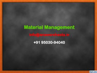 Explain the objectives of materials management