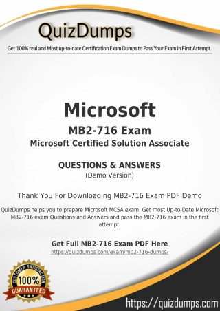 MB2-716 Exam Dumps - Prepare MB2-716 Dumps PDF