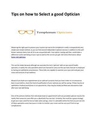 templeman opticians