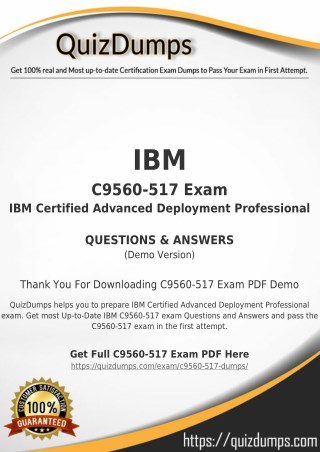 C9560-517 Exam Dumps - Real C9560-517 Dumps PDF [2018]