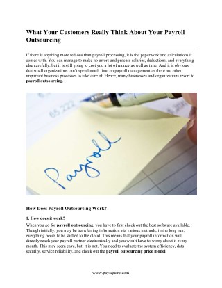 What Your Customers Really Think About Your Payroll Outsourcing