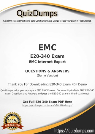 E20-340 Exam Dumps - Actual E20-340 Dumps PDF [2018]