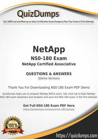 NS0-180 Exam Dumps - Preparation with NS0-180 Dumps PDF