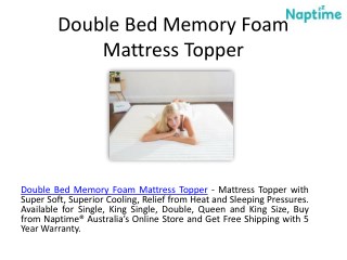 Double Bed Foam Mattress Topper