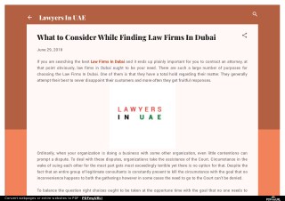 What to Consider While Finding Law Firms In Dubai