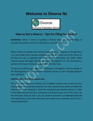 How to get a Divorce at divorcenz