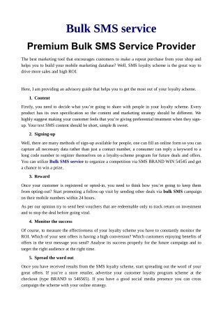 Premium Bulk SMS Service Provider