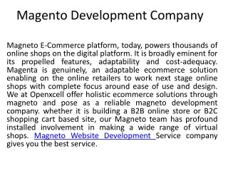 Best Magento Development Service Provider Company