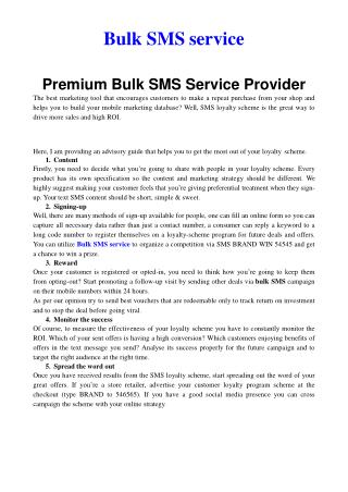 Premium Bulk SMS Service Provider